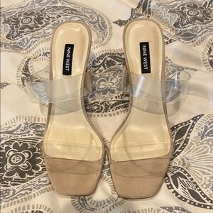 Nine West Beige and Clear Heels